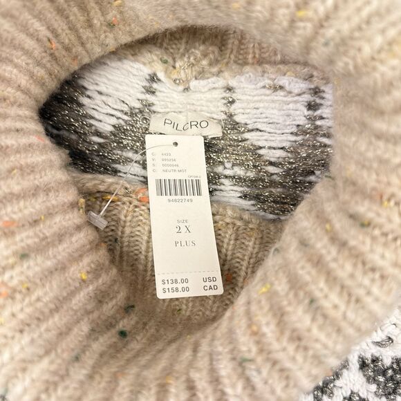 Pilcro Turtleneck Sweater Plus Size 2X Oversized Fair Isle Slouchy Ribbed NEW - Picture 12 of 15
